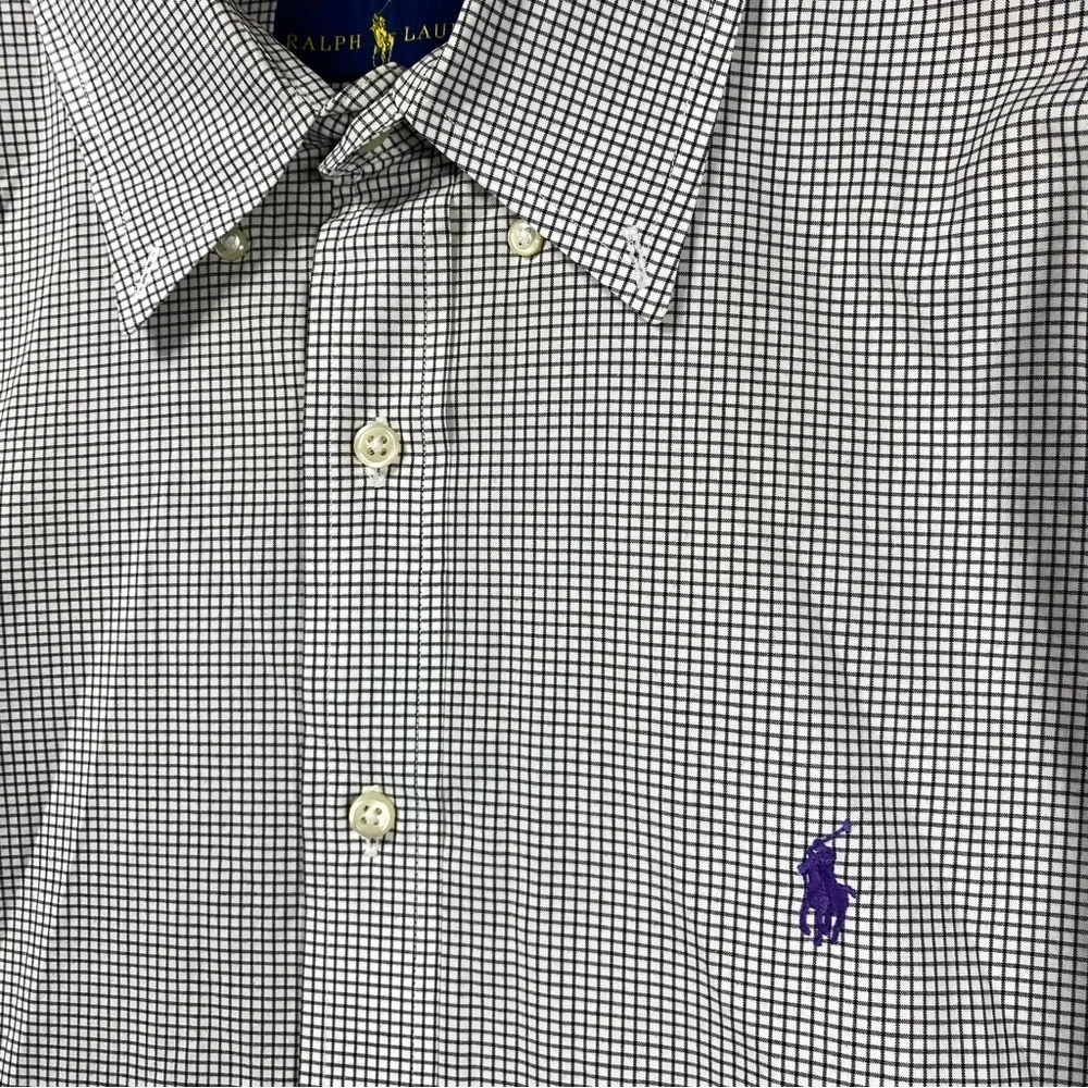 Polo Ralph Lauren‎ men Custom Fit Checked Oxford Shirt 17 34/35